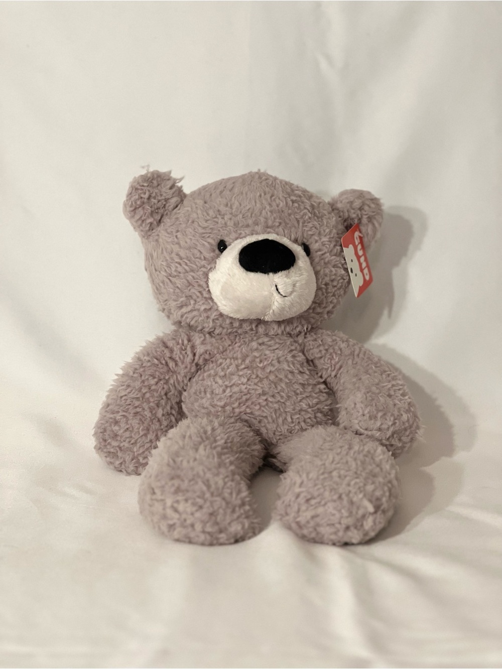 NWT GUND Fuzzy Teddy Bear Stuffed Animal Plush, Gray, 13.5"